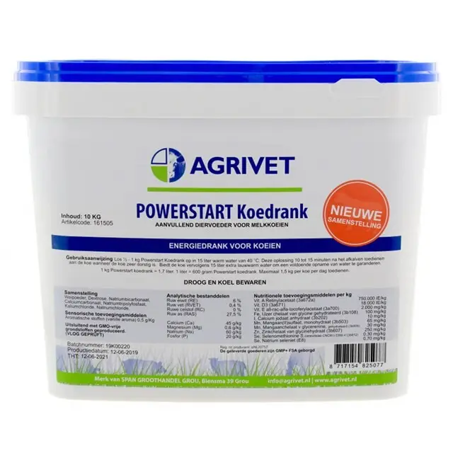 Fabrieksprijs Agrivet Powerstart Koedrank 10 KG