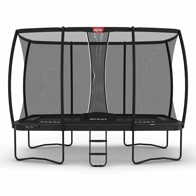 Wereldwijde Verzending BERG Ultim Champion Regular Trampoline Rechthoekig 410 x 250 Grijs - Met Veiligheidsnet Deluxe XL