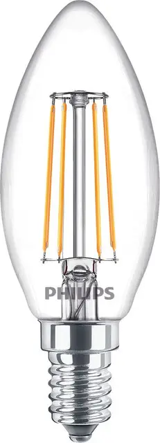 Philips Filamentkaarslamp helder 40W B35 E14 Voordeelprijs