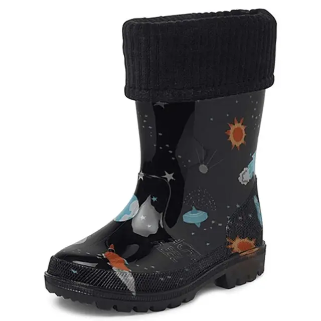 Premium Gevavi Gevoerde Kinderlaars Liam Pvc Zwart - Maat 26