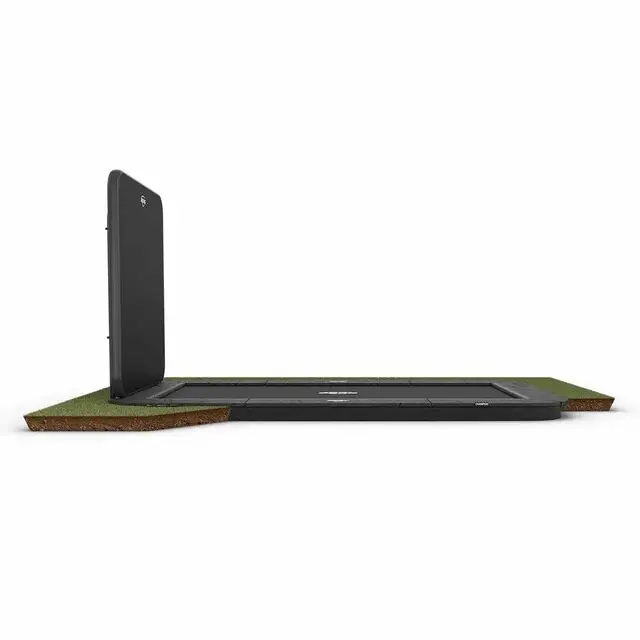 BERG Sports Ultim Champion FlatGround Trampoline 500 x 300 Grijs- AeroWall Uitverkoop