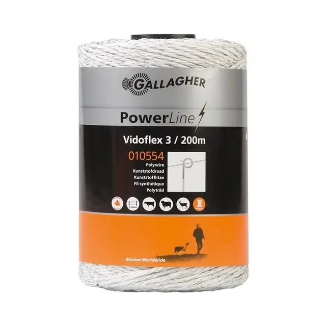 Geld-Terug-Garantie Gallagher Schrikdraad - Vidoflex 3 (Wit)