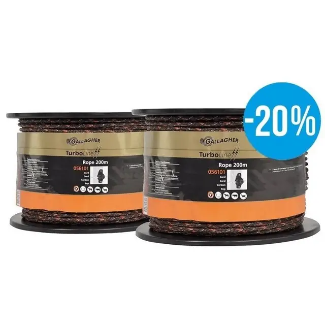 Bestseller Gallagher Cord TurboLine (6 MM / Terra) - 2 x 200 Meter