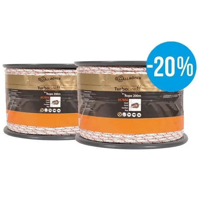 Gallagher Cord TurboLine (6 MM / Wit) - 2 x 500 Meter Direct Verzonden