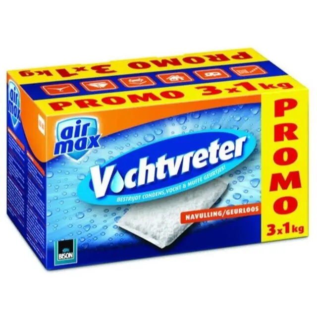 Bison Vochtvreter Navulling Promo Pack - 3 x 1 Kg Tijdelijk Beschikbaar