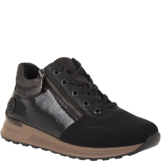 Handgemaakt Rieker Dameslaars Rits/Veter Zwart Mt 41