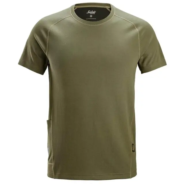 Snickers Stay Fresh T-Shirt Khaki Groen - Maat XXXL Favoriet