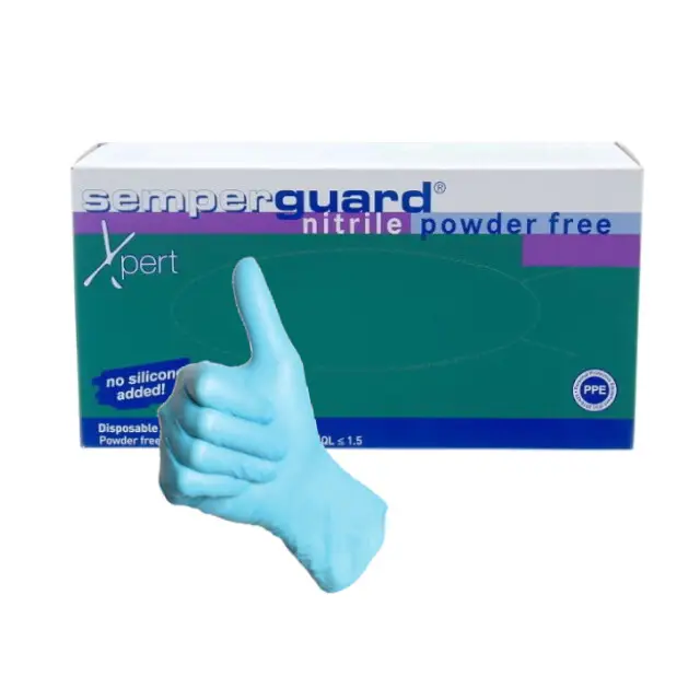 Semperguard Handschoenen Nitril Poedervrij - L / 100 Stuks - Melkershandschoen Professioneel