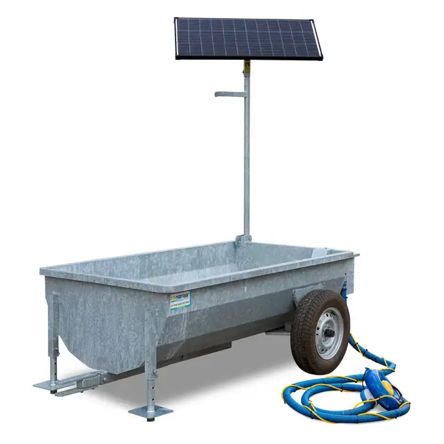 Dagaanbieding Poortman Solar Mobiele Weidedrinkbak T1000-L160 - Met Oppervlaktepomp