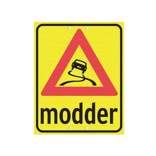 Waarschuwingsbord Modder Reflecterend 40x60cm Exclusieve Aanbieding