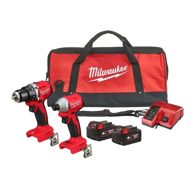 Koop Online Milwaukee M18 BLCPP2B Accuset - 2 x M18 B4 Accu's, M12-18C Lader, Transportkoffer