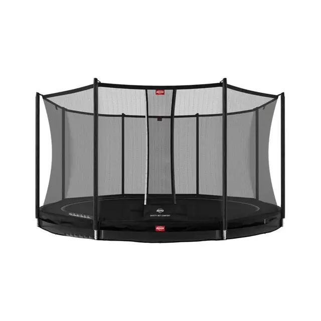 BERG Favorit Trampoline Inground Rond 380 x 380 Zwart - Met Veiligheidsnet Comfort Superprijs