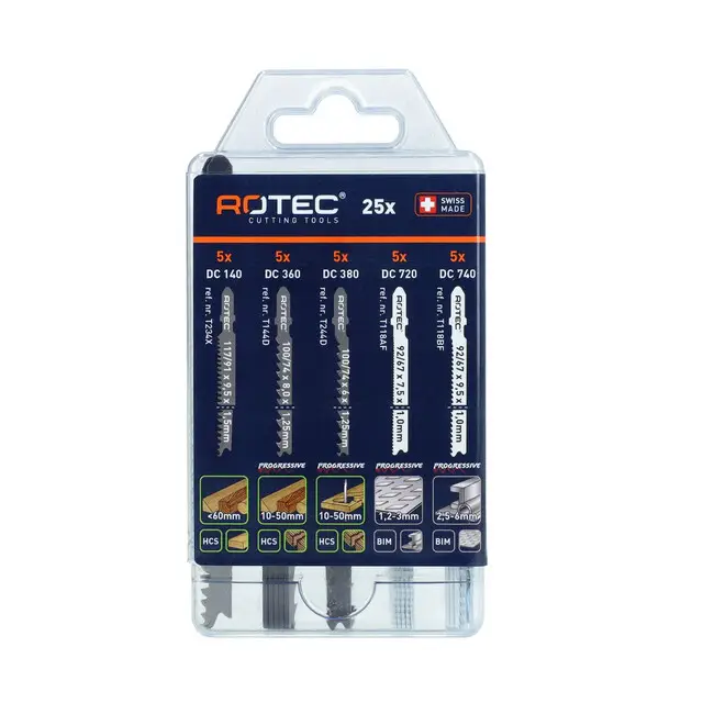 Rotec Decoupeerzaagbladenset Type '520' - Hout en Metaal - 25-delig Meest Verkocht
