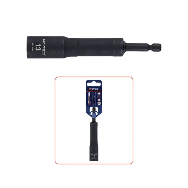 Rotec Flexibele Hoekdopsleutel 15° - E6.3 1/4" - SW 13 x 115 mm Topkwaliteit