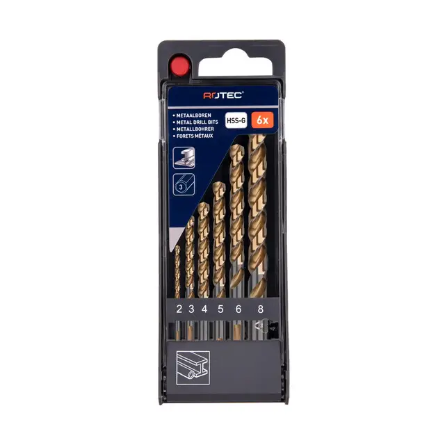 Professioneel Rotec HSS-G Spiraalborenset Type '107 Uni-X - 脴2-8 mm - 6-delig