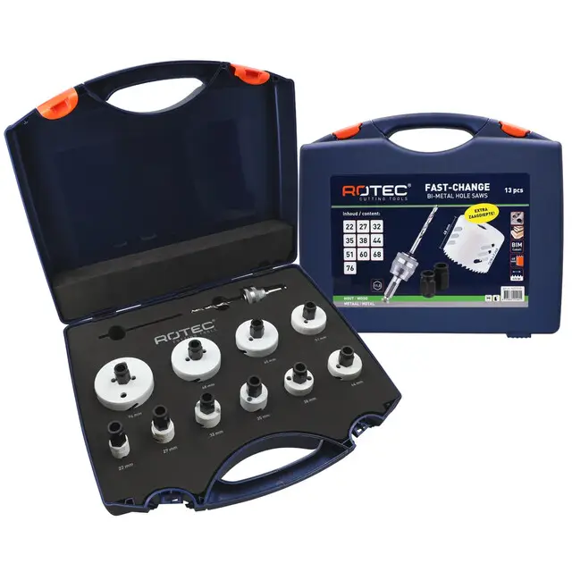 Budget Rotec Gatzagenset Type '533 FC - Elektricien - 13-delig - 脴22-76 mm