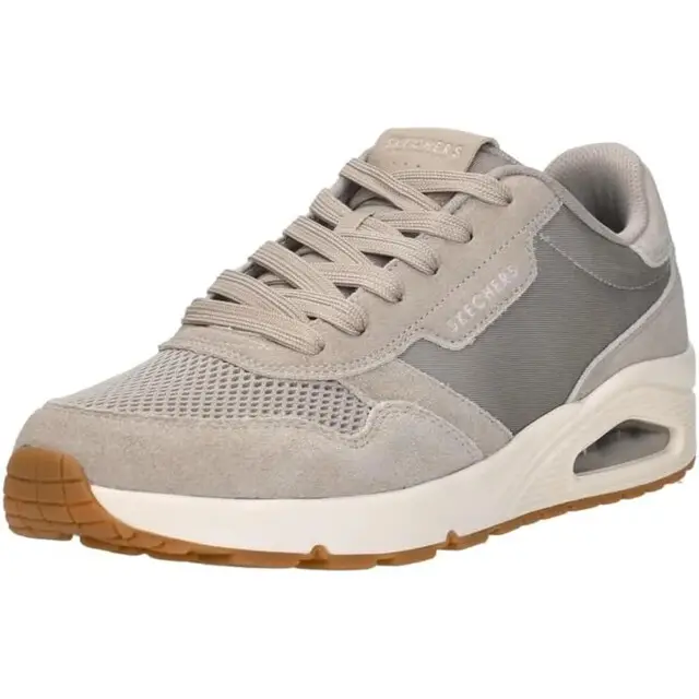 Skechers Lace Up Taupe Suede Mesh Maat 42 Geld-Terug-Garantie