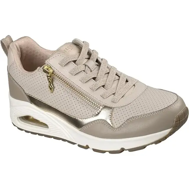 Skechers Sneaker Taupe Duraleather Mesh Maat 38 Flitsaanbieding