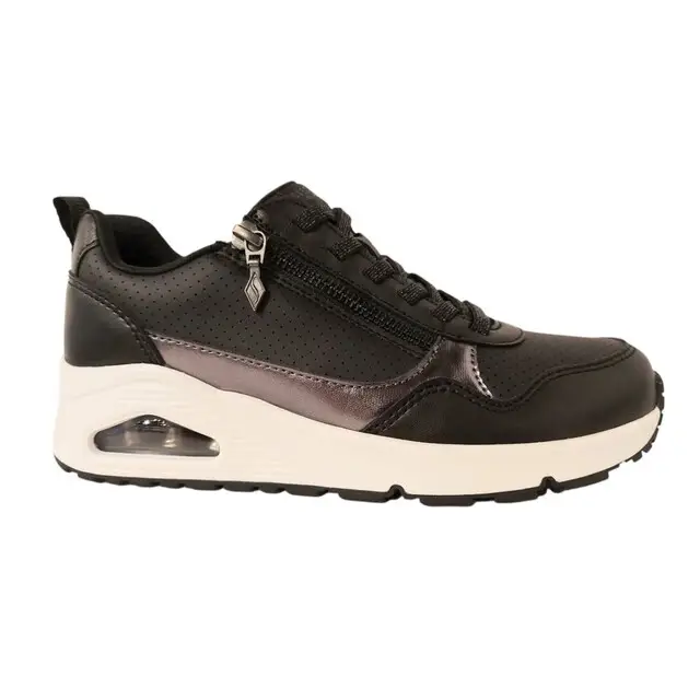 Superprijs Skechers Sneaker Black Duraleather Mesh Maat 36.5