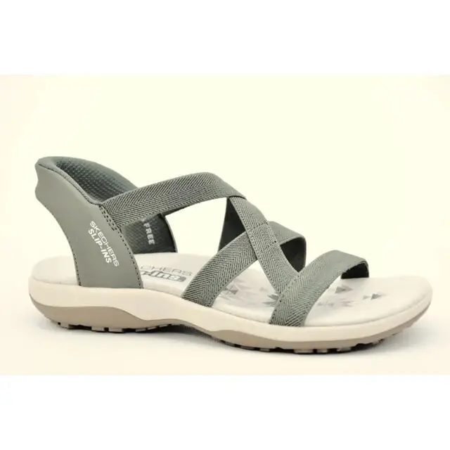 Weekendaanbieding Skechers Slip-In Sandal Olive Knit Gore Maat 39