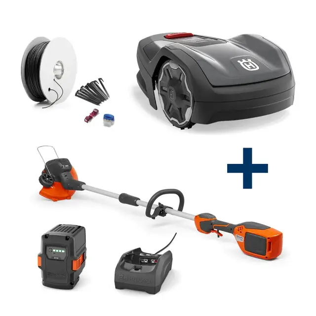 Gratis Retour Husqvarna Aspire R4 Incl. Installatiekit + Accutrimmer Incl. Accu en Lader