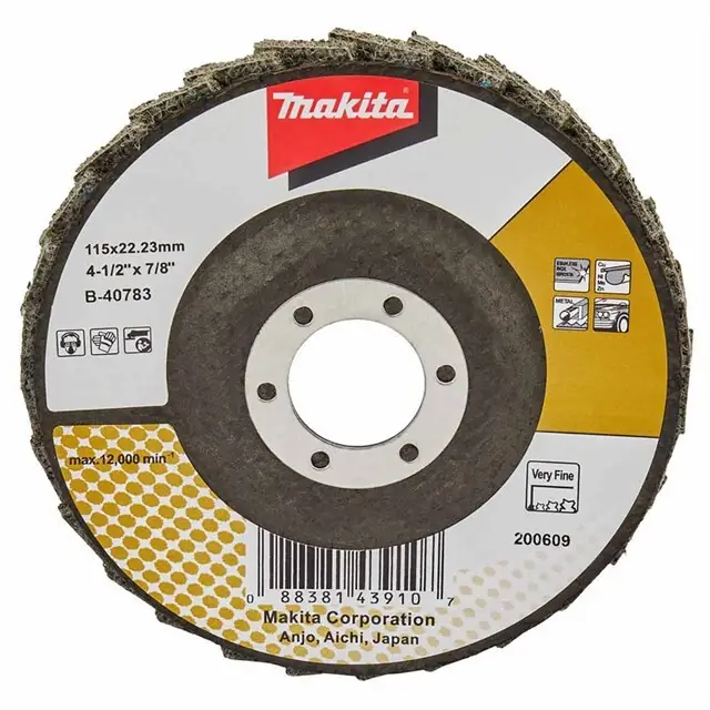 Makita Lamellen Conditioneringschijf 115X22mm Extra Fijn B-40783 Hoge Kwaliteit