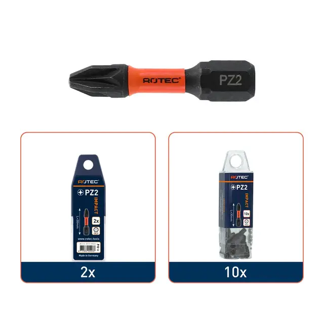 Rotec IMPACT Schroefbit C6.3 - Pz2 x 30 mm - 2 stuks Koop Online