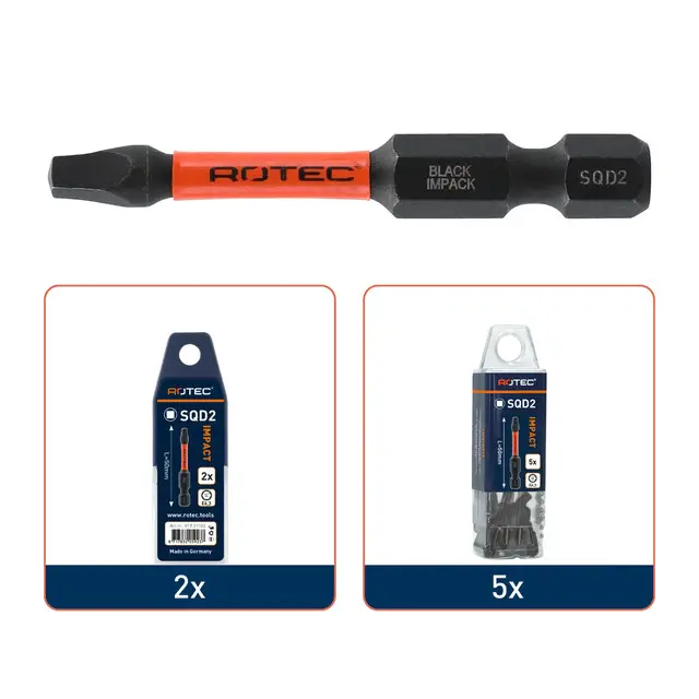 Origineel Rotec IMPACT Bit SQD 2 L50 E6.3 BAS - 2 stuks