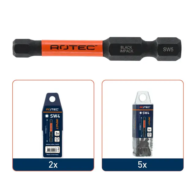 Beste Prijs Rotec IMPACT Bit SW3 L50 E6.3 BAS - 2 stuks