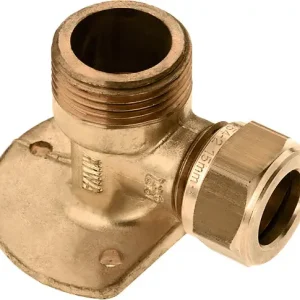 Bonfix knelkoppeling - Muurplaat - buitendraad - 3/4“ x 15mm - Messing Gecertificeerd