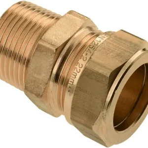 Superprijs Bonfix knelkoppeling - Puntstuk - 1“ x 22mm - Messing