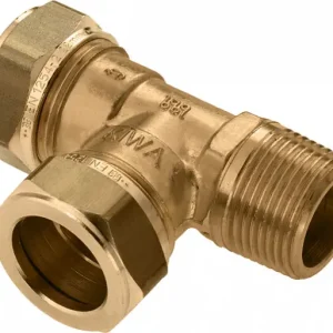 Geld-Terug-Garantie Bonfix knelkoppeling - T-stuk knel x knel x buitendraad - 28mm x 28mm x 1“ - Messing