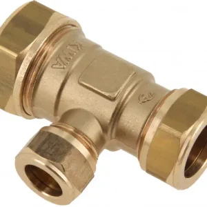 Limited Edition Bonfix knelkoppeling - T-stuk verlopend - 28mm x 15mm x 22mm - Messing