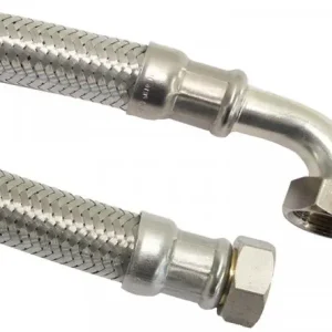Laatste Kans Flexibele aansluitslang - rvs gevlochten - binnendraad x binnendraad - 3/4“ x 3/4“ met knie - DN20 - lengte 80cm