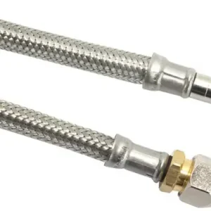 Flexibele aansluitslang - rvs gevlochten - knel x buis - 10mm x 10mm - DN8 - lengte 30cm Trendy