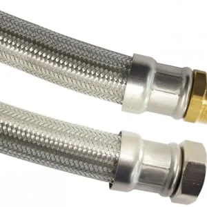 Flexibele aansluitslang - rvs gevlochten - binnendraad x buitendraad - 1/2“ - DN13 - lengte 40cm Nieuw