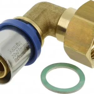 Trendy Bonfix Perskoppeling - 1x Alu-pers 1x Binnendraad - 2-delige kniekoppeling met losse fiberring - 3/4“ x 20mm