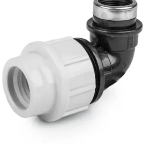 Schroefknie 90gr voor PE/tyleen - 32mm x 1/2“ binnendraad - 16 bar Ambachtelijk