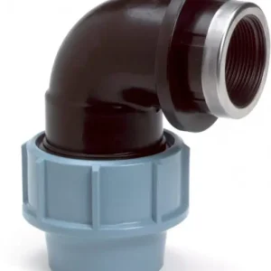 Hete Deal Schroefknie 90gr voor PE/tyleen - 50mm x 2“ binnendraad - 16 bar