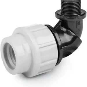 Draadknie 90gr voor PE/tyleen - 40mm x 1-1/2“ buitendraad - 16 bar Populair