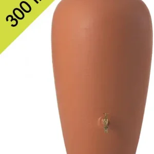 Nieuw Garantia Regenton amphora 300l met messing kraan Terracotta