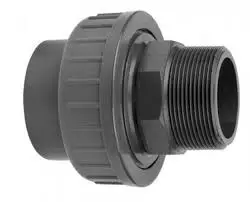 Druk PVC 3-delige koppeling - 40mm x 1-1/4“ Buitendraad - 16 bar Origineel