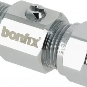 Shop Nu Bonfix Kogel (hoek) stopkraan - verchroomd Schroevendraaier bediening - met vlakke buitendraad 3/8 x 12 - buitendraad x knel