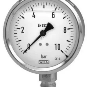 Ambachtelijk Glycerine Manometer 63mm Onder Aansluiting 0-1 Bar - RVS
