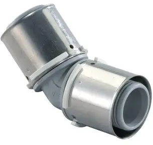 Uitverkoop Uponor knie 45° - pers x pers - 40mm x 40mm - ppsu