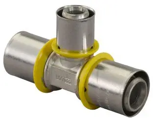 Uponor MLC-G gas pers T-stuk - verlopend - pers x pers x pers - 32mm x 25mm x 25mm Premium