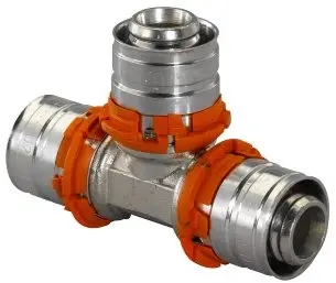 Uponor S-Press pers T-stuk 90° - pers x pers x pers - 14mm x 14mm x 14mm Nieuwe Collectie