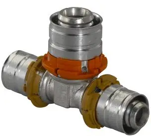 Uponor S-Press pers verloop T-stuk - pers x pers x pers - 40mm x 25mm x 40mm Actieprijs