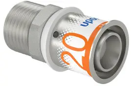 Voordeelprijs Uponor S-Press Plus draad koppeling - buitendraad x pers - 1/2" x 20mm - messing - Kiwa