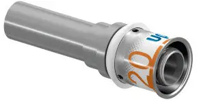 Uponor S-Press Plus perskoppeling met koperovergang - pers x pers - 12mm x 16mm - messing - Kiwa Hoge Kwaliteit